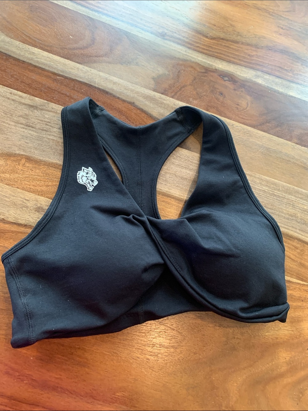 Darc Sport Black Racerback Twist-Front Sports Bra